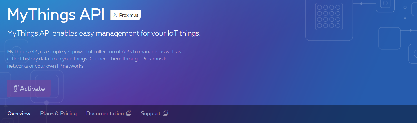 MyThings APIs are now available on Proximus EnCo