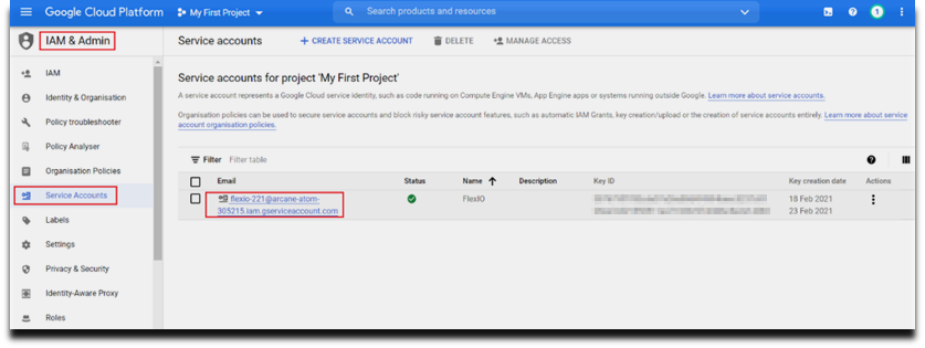 Google Cloud Platform console
